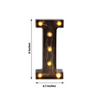 LED Marquee Letter "I" Industrial Style Antique Black - Light - Up Alphabet Sign for Weddings & Displays 9" - Bell Racket Store