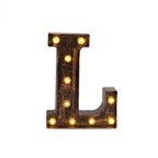LED Marquee Letter "L" Industrial Style Antique Black - Light - Up Alphabet Sign for Weddings & Displays 9" - Bell Racket Store