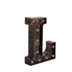 LED Marquee Letter "L" Industrial Style Antique Black - Light - Up Alphabet Sign for Weddings & Displays 9" - Bell Racket Store
