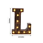LED Marquee Letter "L" Industrial Style Antique Black - Light - Up Alphabet Sign for Weddings & Displays 9" - Bell Racket Store