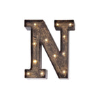 LED Marquee Letter "N" Industrial Style Antique Black - Light - Up Alphabet Sign for Weddings & Displays 9" - Bell Racket Store