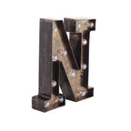 LED Marquee Letter "N" Industrial Style Antique Black - Light - Up Alphabet Sign for Weddings & Displays 9" - Bell Racket Store