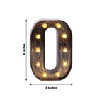 LED Marquee Letter "O" Industrial Style Antique Black - Light - Up Alphabet Sign for Weddings & Displays 9" - Bell Racket Store