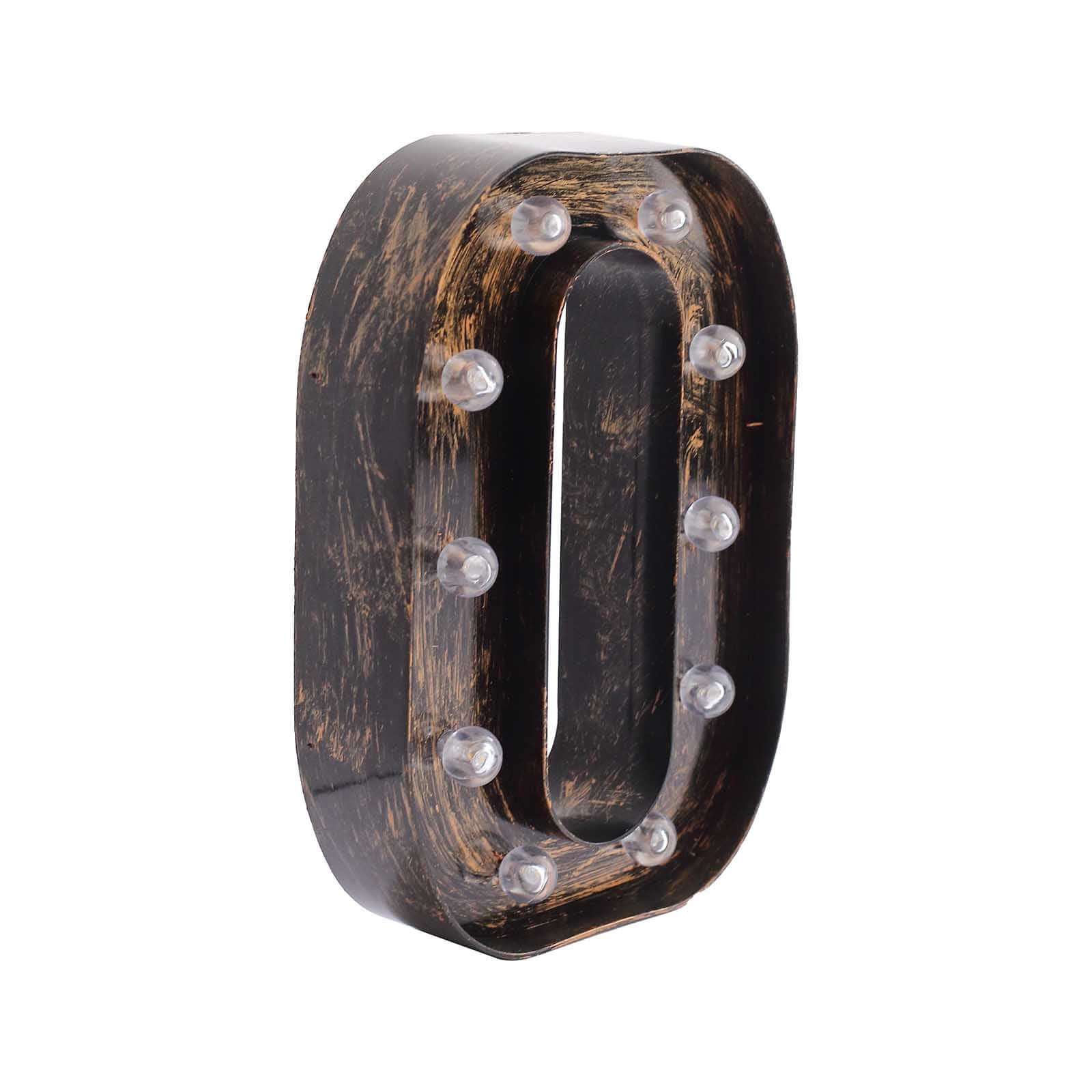 LED Marquee Letter "O" Industrial Style Antique Black - Light - Up Alphabet Sign for Weddings & Displays 9" - Bell Racket Store