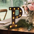 LED Marquee Letter "P" Industrial Style Antique Black - Light - Up Alphabet Sign for Weddings & Displays 9" - Bell Racket Store