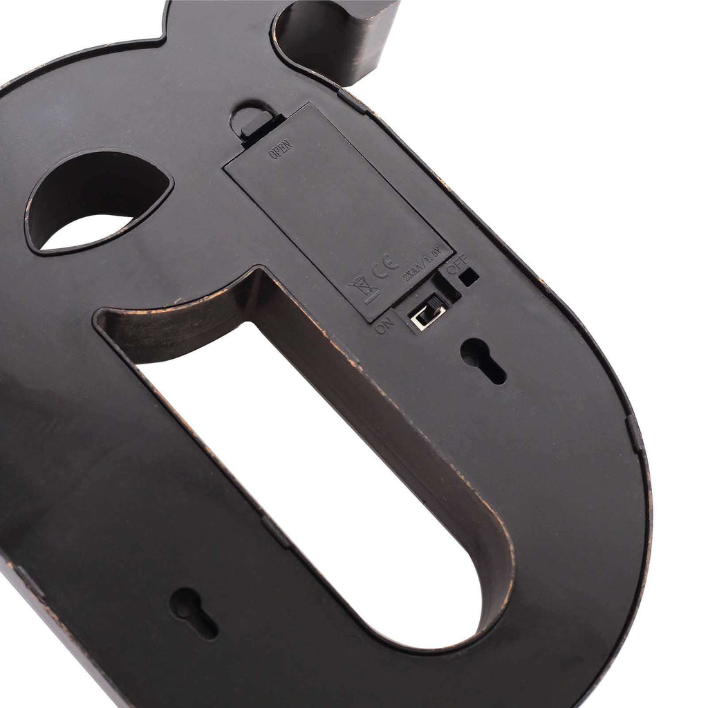 LED Marquee Letter "Q" Industrial Style Antique Black - Light - Up Alphabet Sign for Weddings & Displays 9" - Bell Racket Store