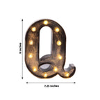 LED Marquee Letter "Q" Industrial Style Antique Black - Light - Up Alphabet Sign for Weddings & Displays 9" - Bell Racket Store