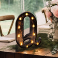 LED Marquee Letter "Q" Industrial Style Antique Black - Light - Up Alphabet Sign for Weddings & Displays 9" - Bell Racket Store