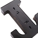 LED Marquee Letter "T" Industrial Style Antique Black - Light - Up Alphabet Sign for Weddings & Displays 9" - Bell Racket Store