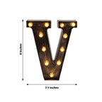 LED Marquee Letter "V" Industrial Style Antique Black - Light - Up Alphabet Sign for Weddings & Displays 9" - Bell Racket Store