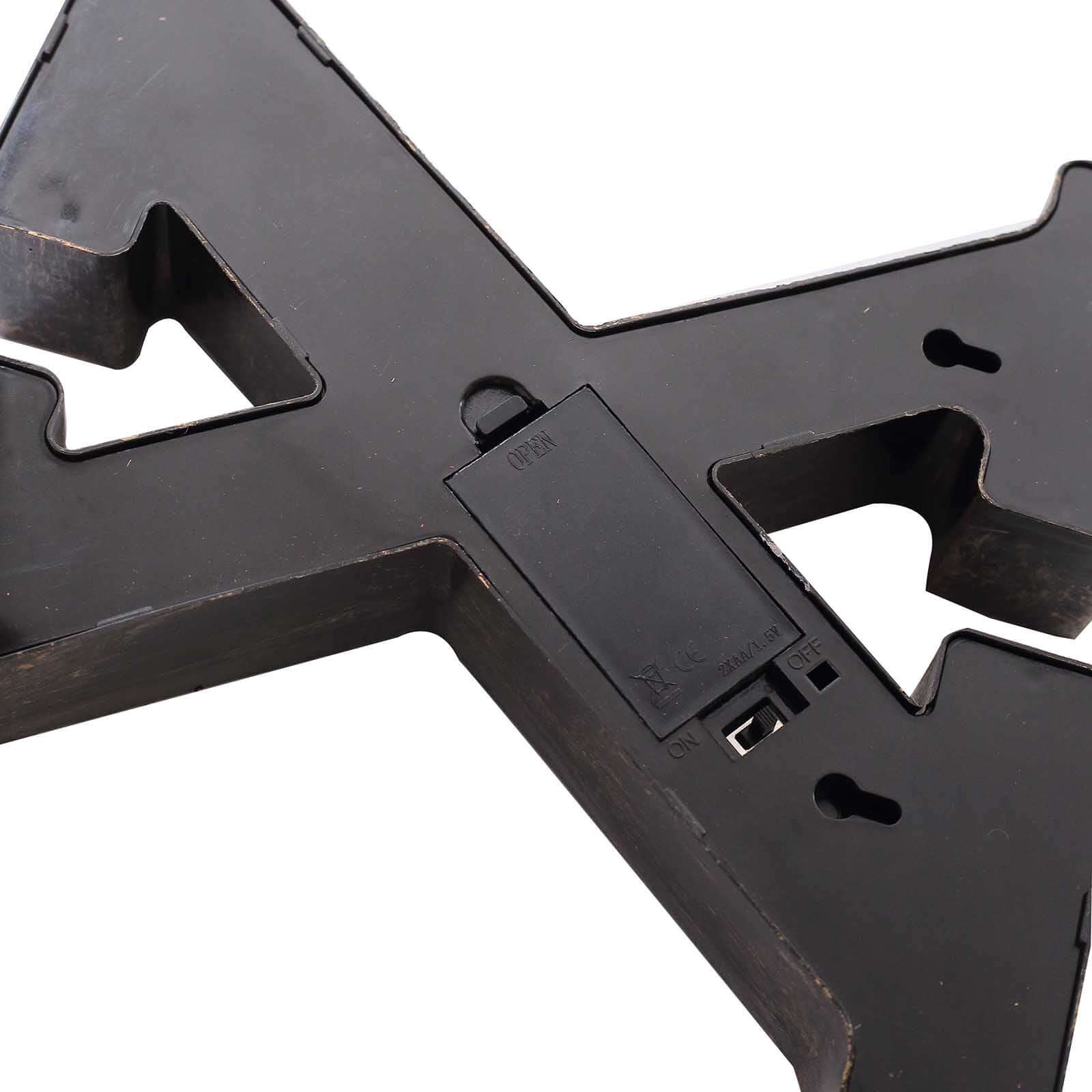 LED Marquee Letter "X" Industrial Style Antique Black - Light - Up Alphabet Sign for Weddings & Displays 9" - Bell Racket Store