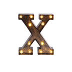 LED Marquee Letter "X" Industrial Style Antique Black - Light - Up Alphabet Sign for Weddings & Displays 9" - Bell Racket Store