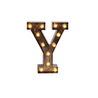 LED Marquee Letter "Y" Industrial Style Antique Black - Light - Up Alphabet Sign for Weddings & Displays 9" - Bell Racket Store