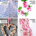 2 Pack 7ft Blush Artificial Cherry Blossom Flower Garland