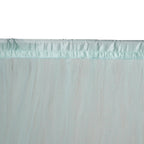 5ftx10ft Light Blue Dual Sided Sheer Tulle Event Curtain Drapes With Satin Header, Rod Ready Backdrop Event Panel