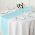 Polyester 12"x108" Table Runner Light Blue - Durable & Wrinkle-Resistant Table Decor