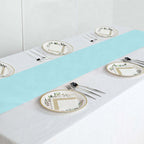 Polyester 12"x108" Table Runner Light Blue - Durable & Wrinkle-Resistant Table Decor