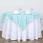Polyester 54"x54" Table Overlay Square Tablecloth Light Blue - Wrinkle-Resistant & Durable Table Cover