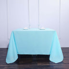 Polyester Square 90"x90" Tablecloth Light Blue - Wrinkle-Resistant & Durable Table Cover