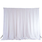 White Chiffon Polyester Event Curtain Drapes, Dual Layer Divider Backdrop Event Panels with Rod Pockets - 20ftx10ft
