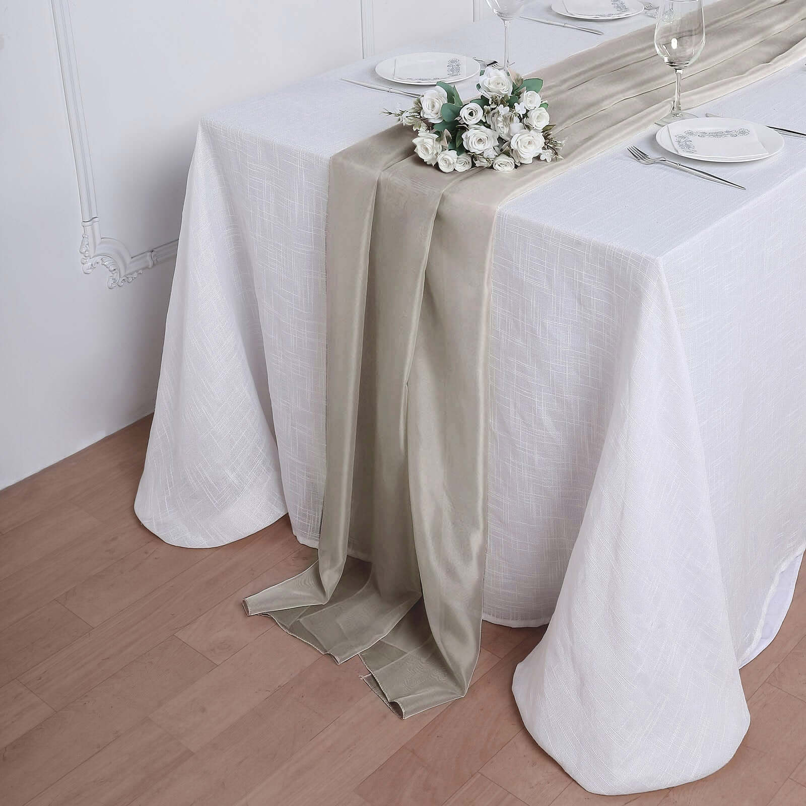Chiffon 6ft Table Runner Natural - Flowy & Lightweight Table Decor