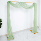 18ft Sage Green Sheer Organza Wedding Arch Drapery Fabric, Window Scarf Valance