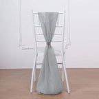 5 Pack Chiffon Chair Sashes SIlver - Soft & Lightweight Designer Chair Bows 22"x78"