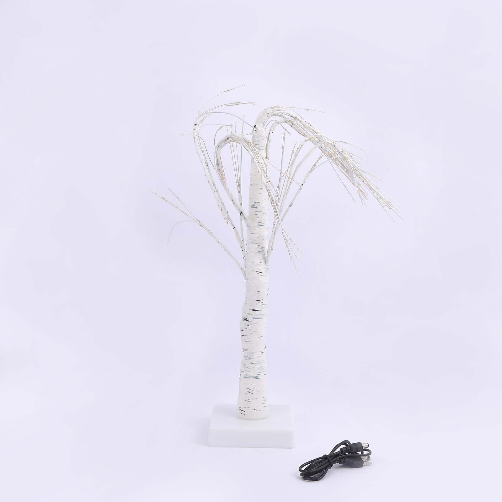 Lighted Birch Tree Lamp White Design Warm White - Battery Operated Rechargeable LED Table Accent 2ft - Bell Racket Store