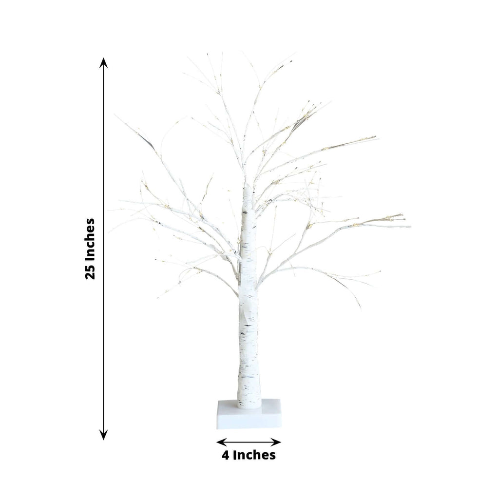 Lighted Birch Tree Lamp White Design Warm White - Battery Operated Rechargeable LED Table Accent 2ft - Bell Racket Store
