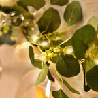 Lighted Greenery Garland with Eucalyptus & Peonies, 5.5ft Battery - Powered Greenery for Fireplace, Table & Event Styling - Bell Racket Store