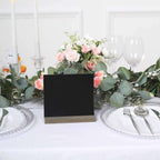 6-Pack Mini Table Chalkboard Signs Rustic Wood Base Stands - Perfect for Weddings and Parties 6"