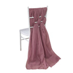 5 Pack Chiffon Chair Sashes Mauve/Cinnamon Rose - Soft & Lightweight Designer Chair Bows 22"x78"