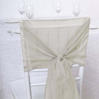 5 Pack Chiffon Chair Sashes Beige - Soft & Lightweight Designer Chair Bows 22"x78"