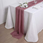 Chiffon 6ft Table Runner Mauve/Cinnamon Rose - Flowy & Lightweight Table Decor