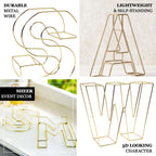 8" Tall Gold Freestanding 3D Decorative Wire Letter, Wedding Centerpiece - P