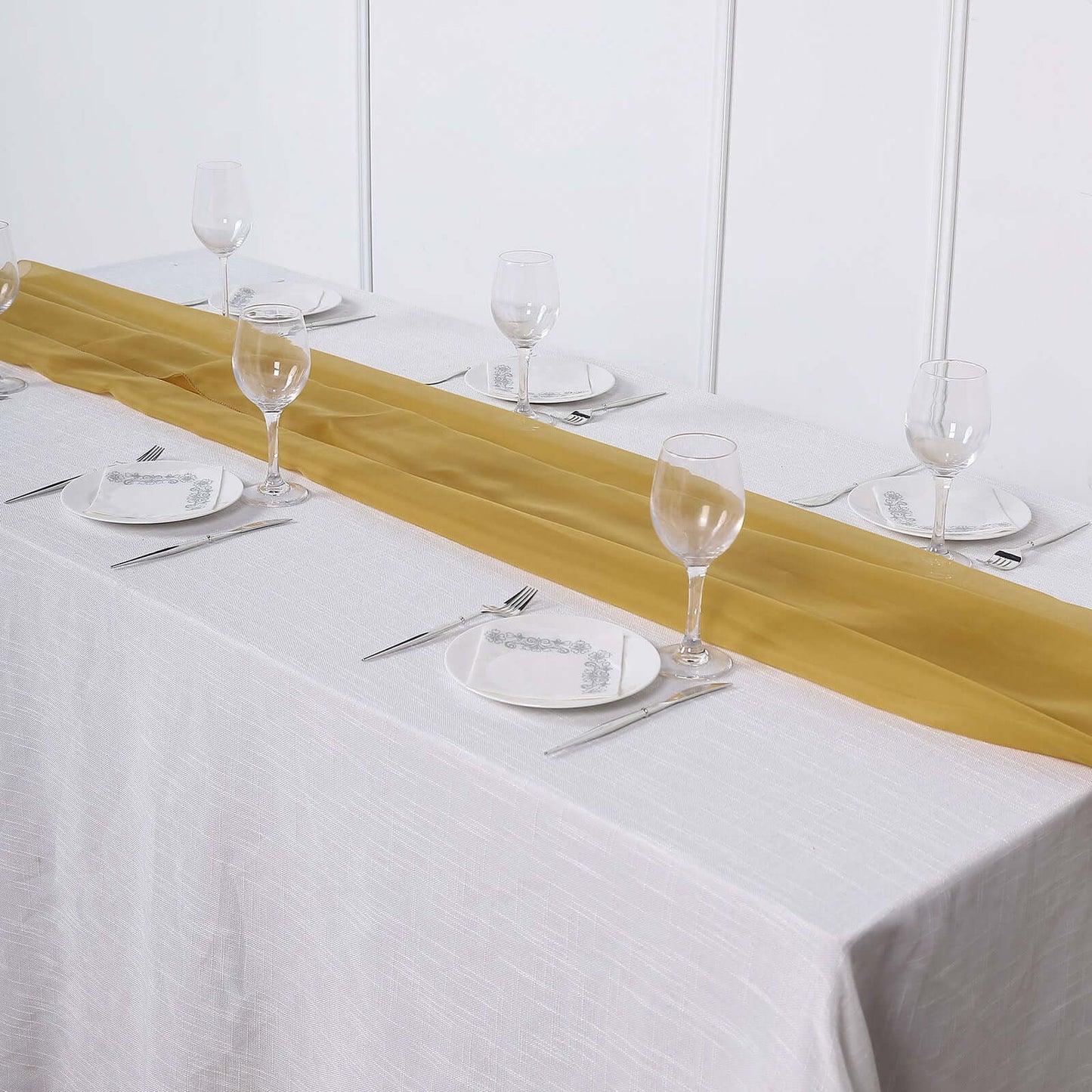 Chiffon 6ft Table Runner Mustard Yellow - Flowy & Lightweight Table Decor