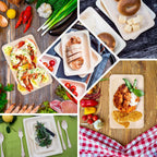 25-Pack Birchwood 5"x8" Rectangle Dessert Serving Plates - Natural Eco Friendly Wooden Disposable Plates for Farmhouse-Style Events, Parties & Gatherings