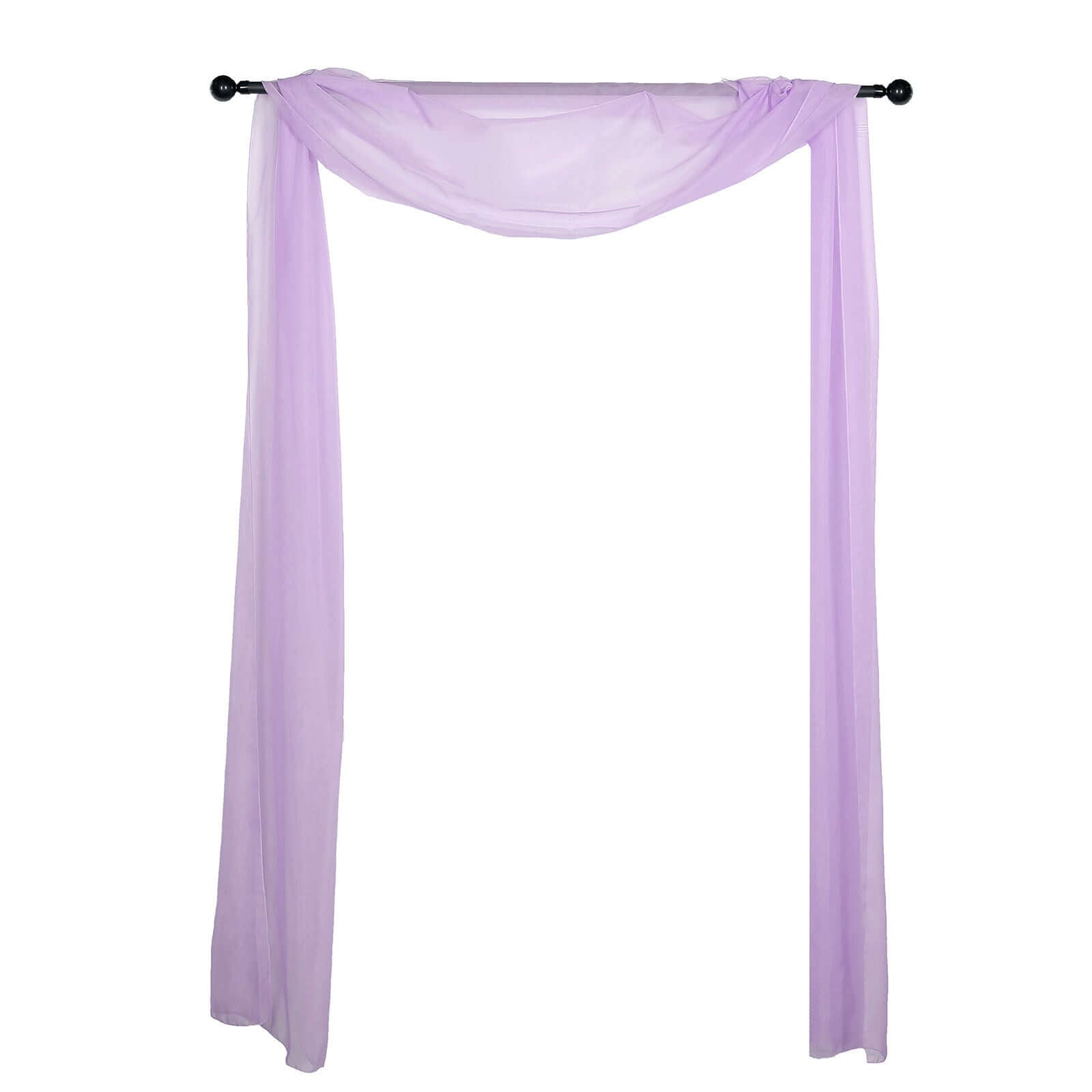 18ft Lavender Lilac Rose Sheer Organza Wedding Arch Drapery Fabric, Window Scarf Valance