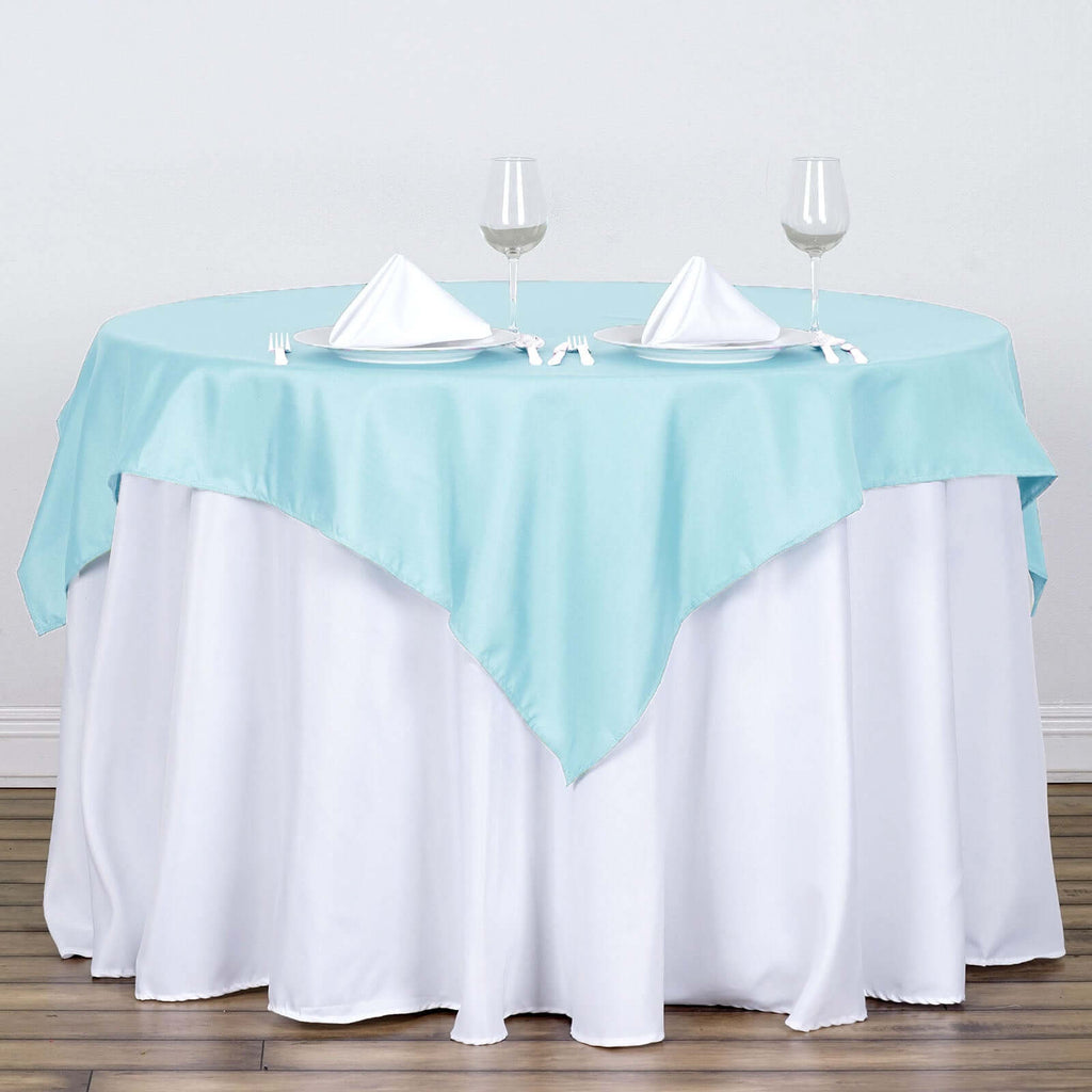Polyester Square 54"x54" Tablecloth Light Blue - Wrinkle-Resistant & Durable Table Cover
