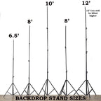 10ft Metal DIY Adjustable Heavy Duty Portable Photo Backdrop Stand Kit