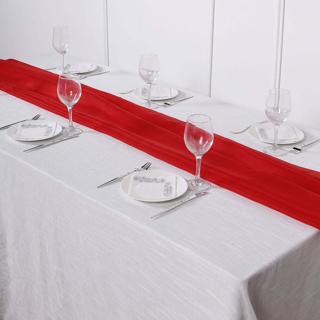 Chiffon 6ft Table Runner Red - Flowy & Lightweight Table Decor