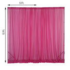 2 Pack Fuchsia Sheer Chiffon Event Curtain Drapes, Durable Flame Resistant Organza Backdrop Event Panels With Rod Pockets - 10ftx10ft
