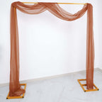18ft Terracotta (Rust) Sheer Organza Wedding Arch Drapery Fabric, Window Scarf Valance