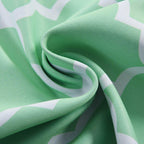 2 Pack White Mint Lattice Print Thermal Blackout Curtains With Chrome Grommet Window Treatment Panels - 52"x108"