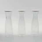 3-Pack Plastic Water Carafes Clear with White Lids - Durable Disposable Beverage Containers for Picnic & Outdoor Events 34oz