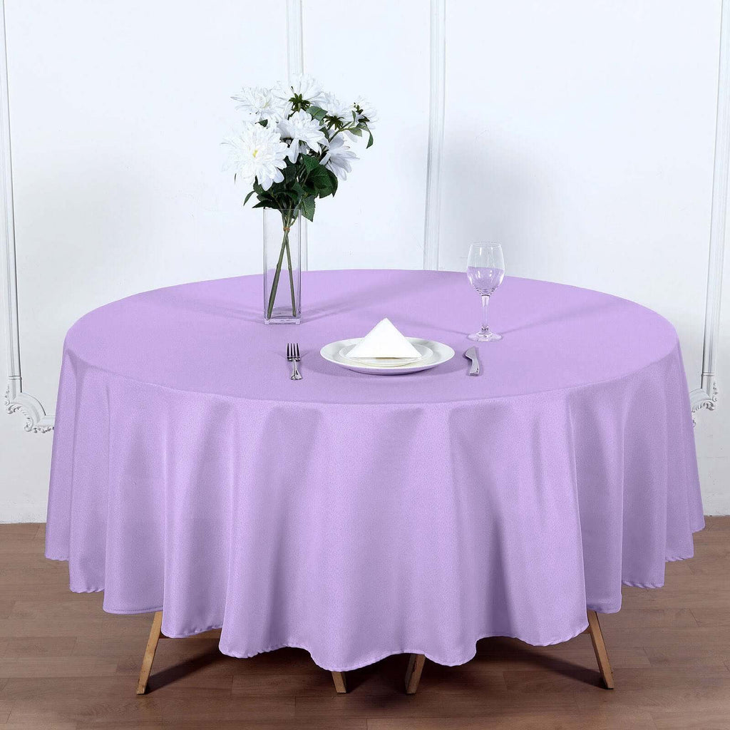 Polyester 90" Round Tablecloth Lavender Lilac - Stain & Wrinkle-Resistant Table Cover