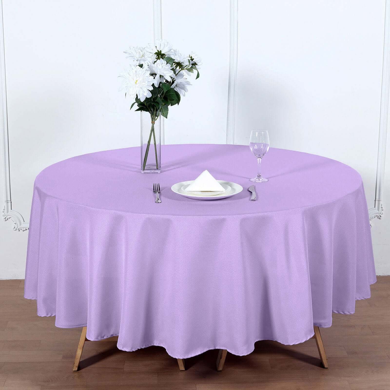 Polyester 90" Round Tablecloth Lavender Lilac - Stain & Wrinkle-Resistant Table Cover