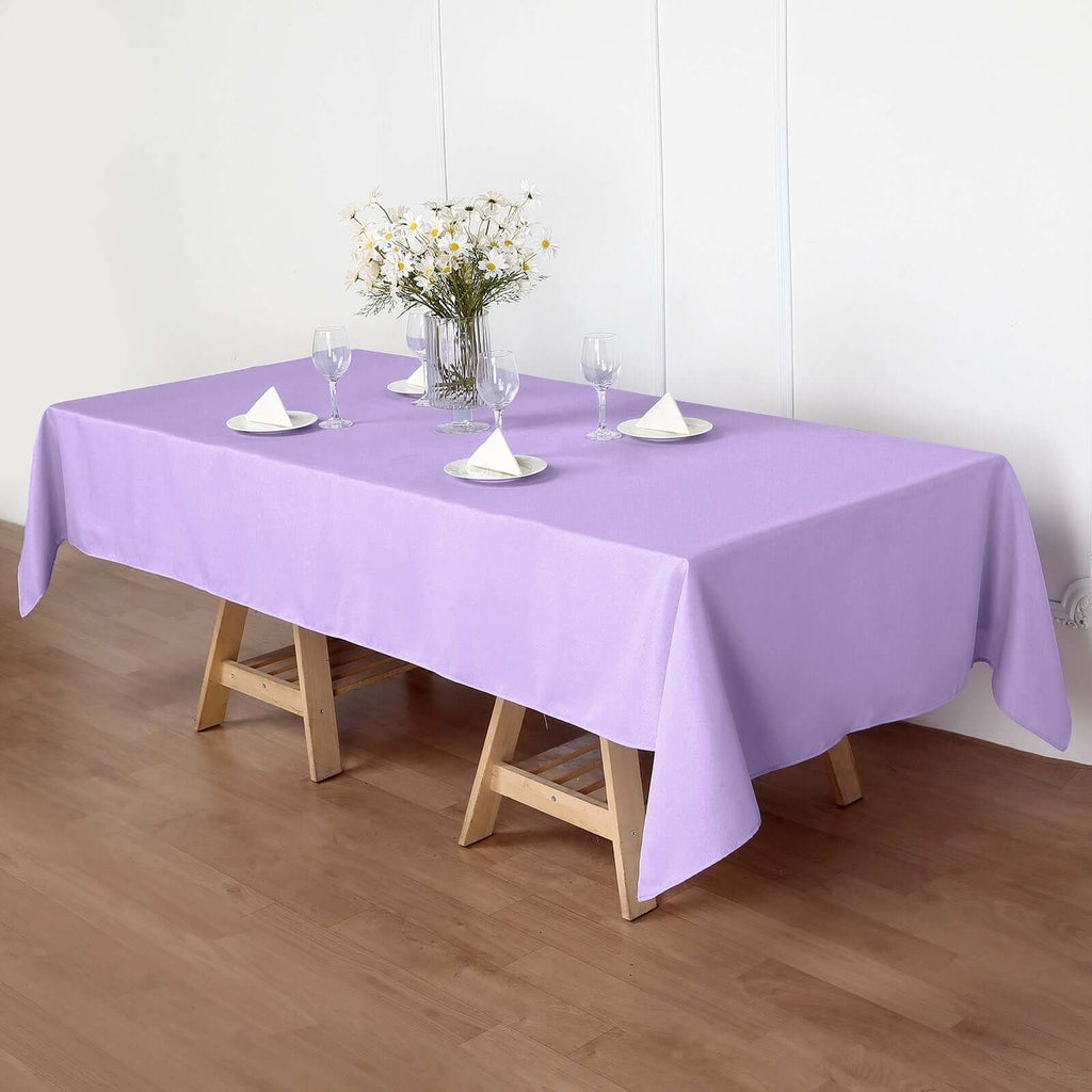 Polyester 60"x102" Rectangle Tablecloth Lavender Lilac - Durable and Stylish Table Cover