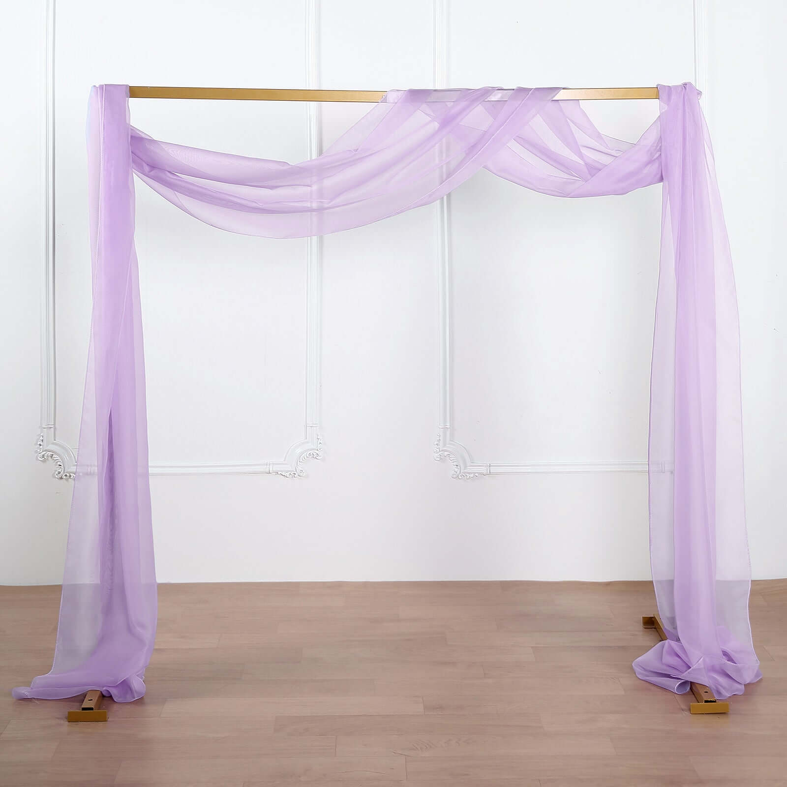 18ft Lavender Lilac Rose Sheer Organza Wedding Arch Drapery Fabric, Window Scarf Valance