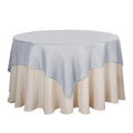 Linen 72"x72" Table Overlay Square Tablecloth Silver - Slubby Textured Wrinkle-Resistant Design for Stylish Occasions